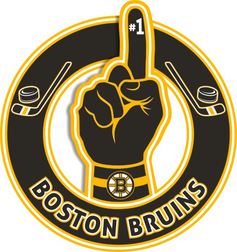 Number One Hand Boston Bruins logo iron on paper